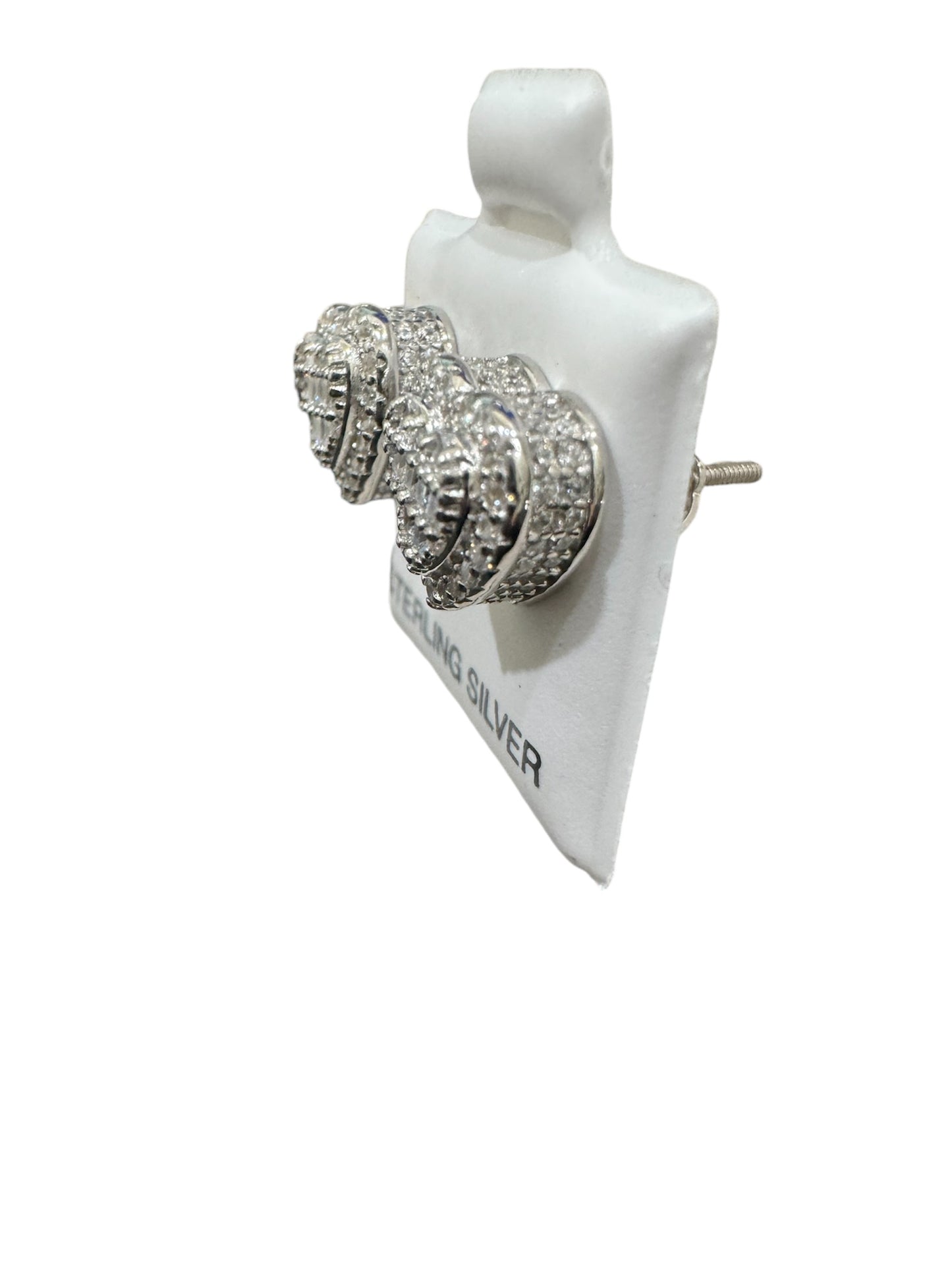 Heart Sterling Silver with Zirconia Earrings