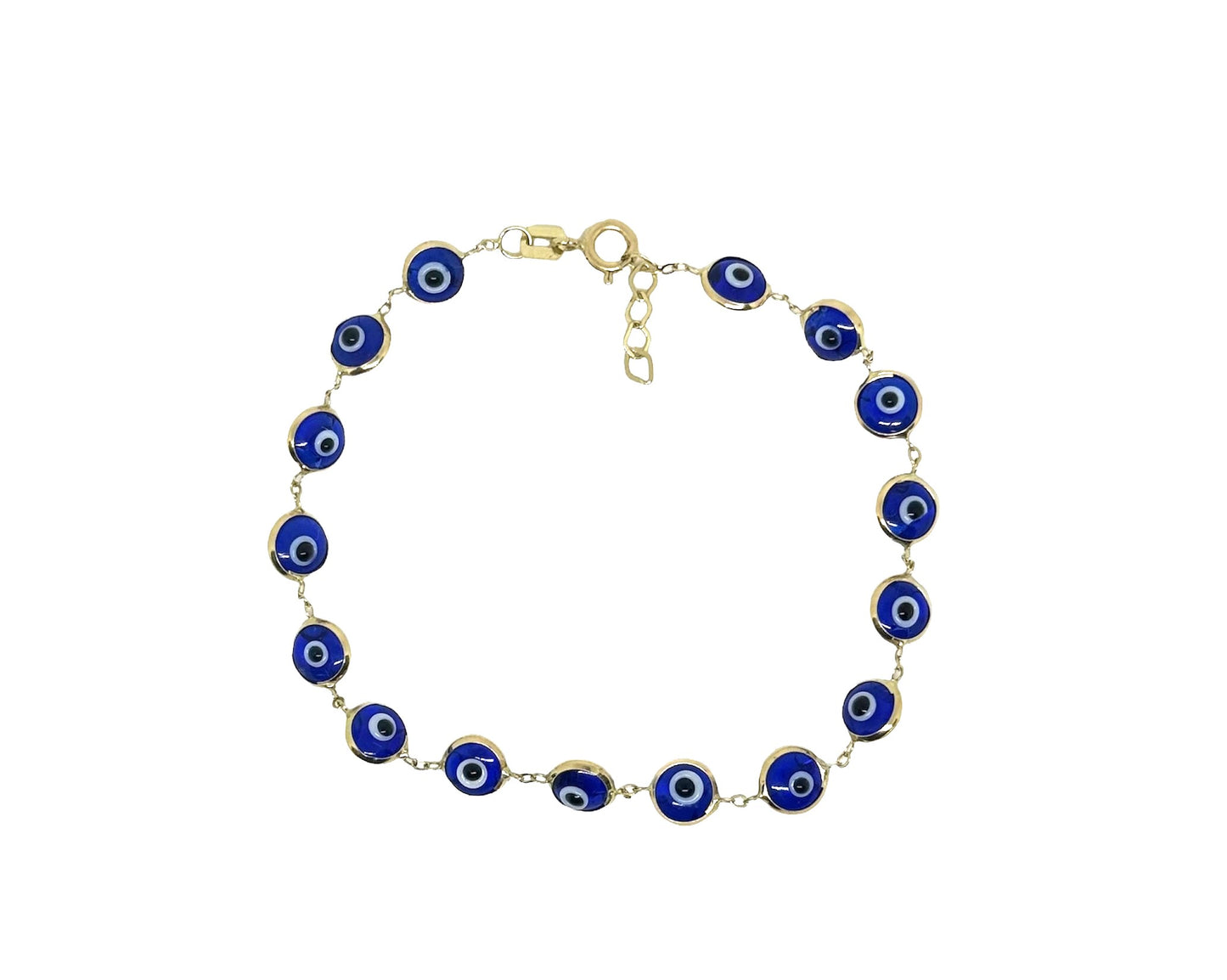 Evil Eye 14K Gold Blue Bracelet