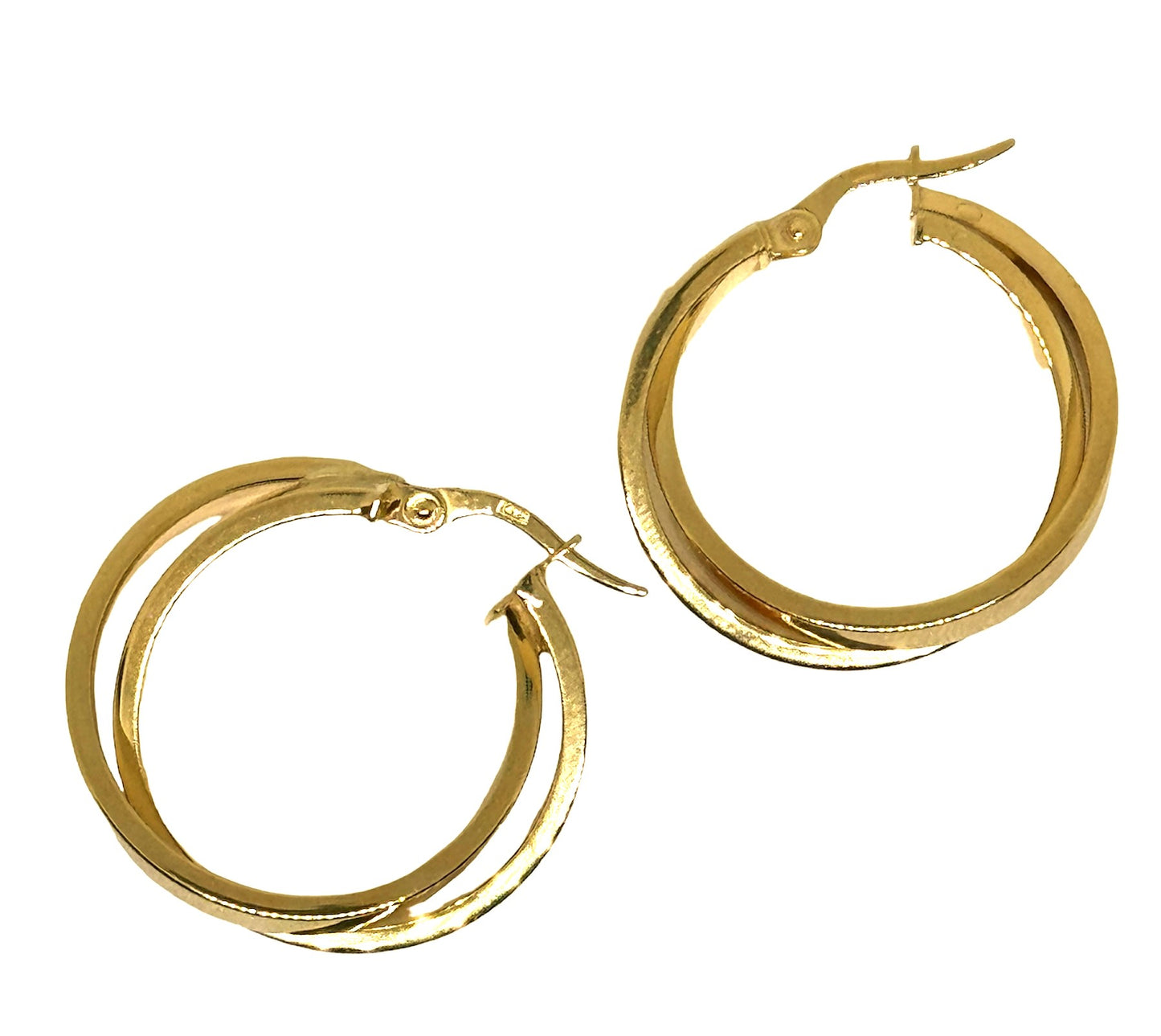 Double Hoop Earrings 14K Gold