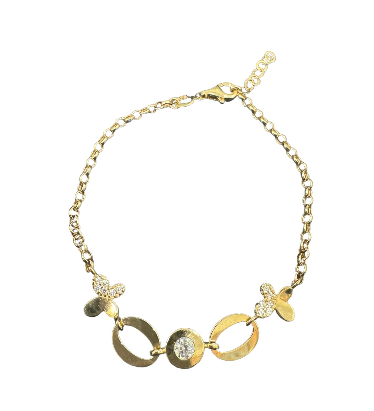 Butterfly Zirconia & 14k Gold Bracelet