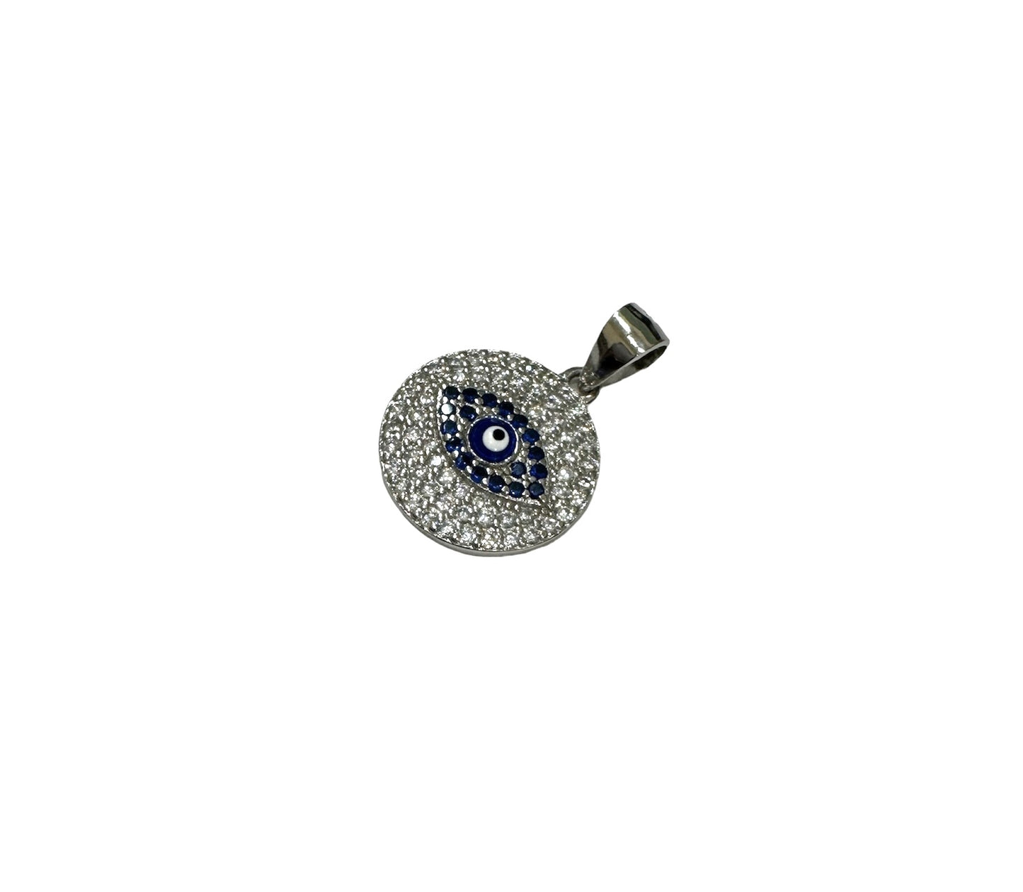 Evil Eye Zirconia & Sapphire Sterling Silver Pendant