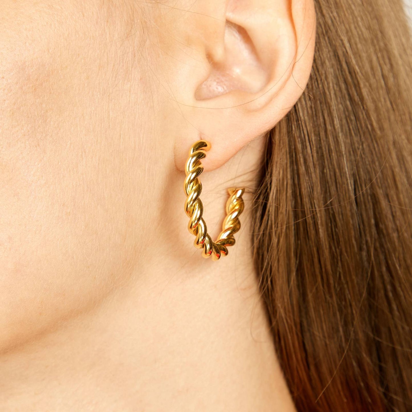 18K Gold Plated Twist Earrings