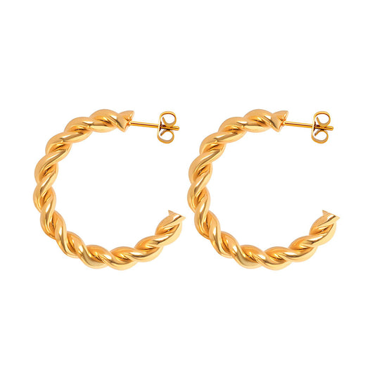 18K Gold Plated Twist Earrings