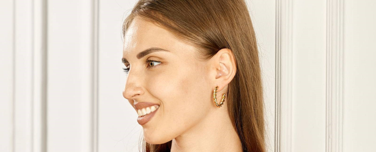 18K Gold Plated Twist Earrings