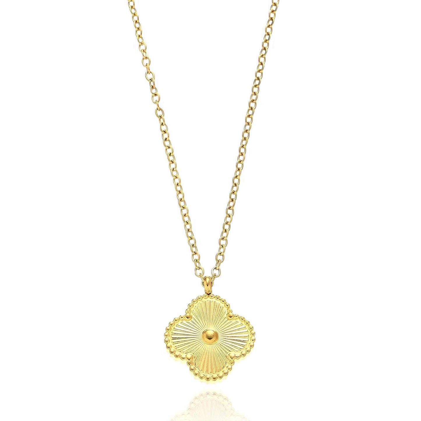 18k Gold Plated Four Leaf Clover Necklace