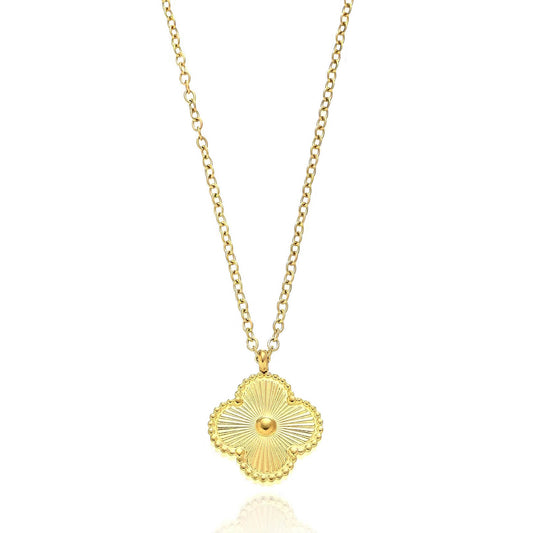 18k Gold Plated Four Leaf Clover Necklace