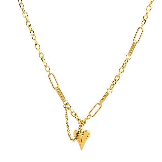 18k Gold Plated Heart Chain Necklace