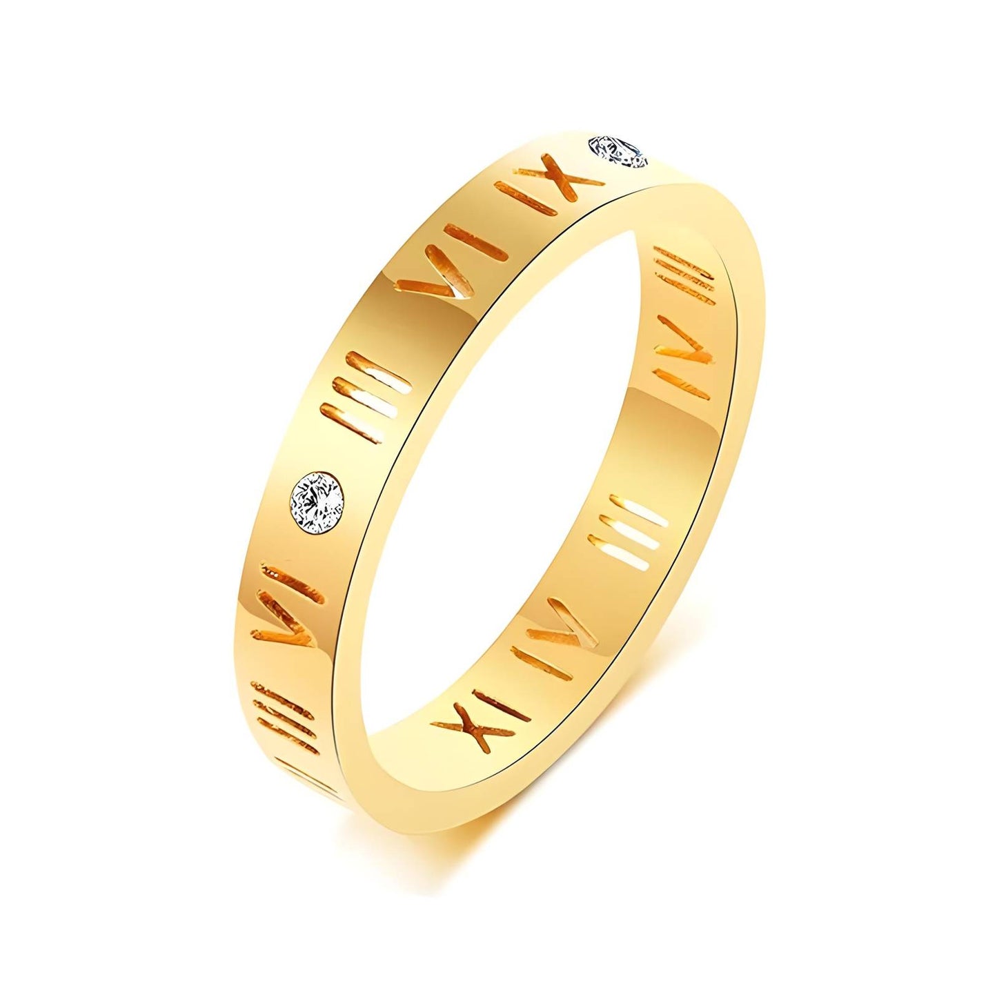 18K Gold Plated Roman Zirconia Ring