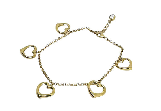 Heart Charms Bracelet 14k Gold