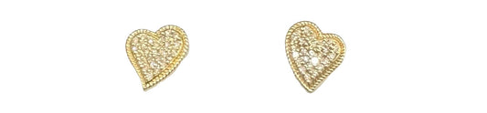 Heart Diamond & 14K Gold Earings