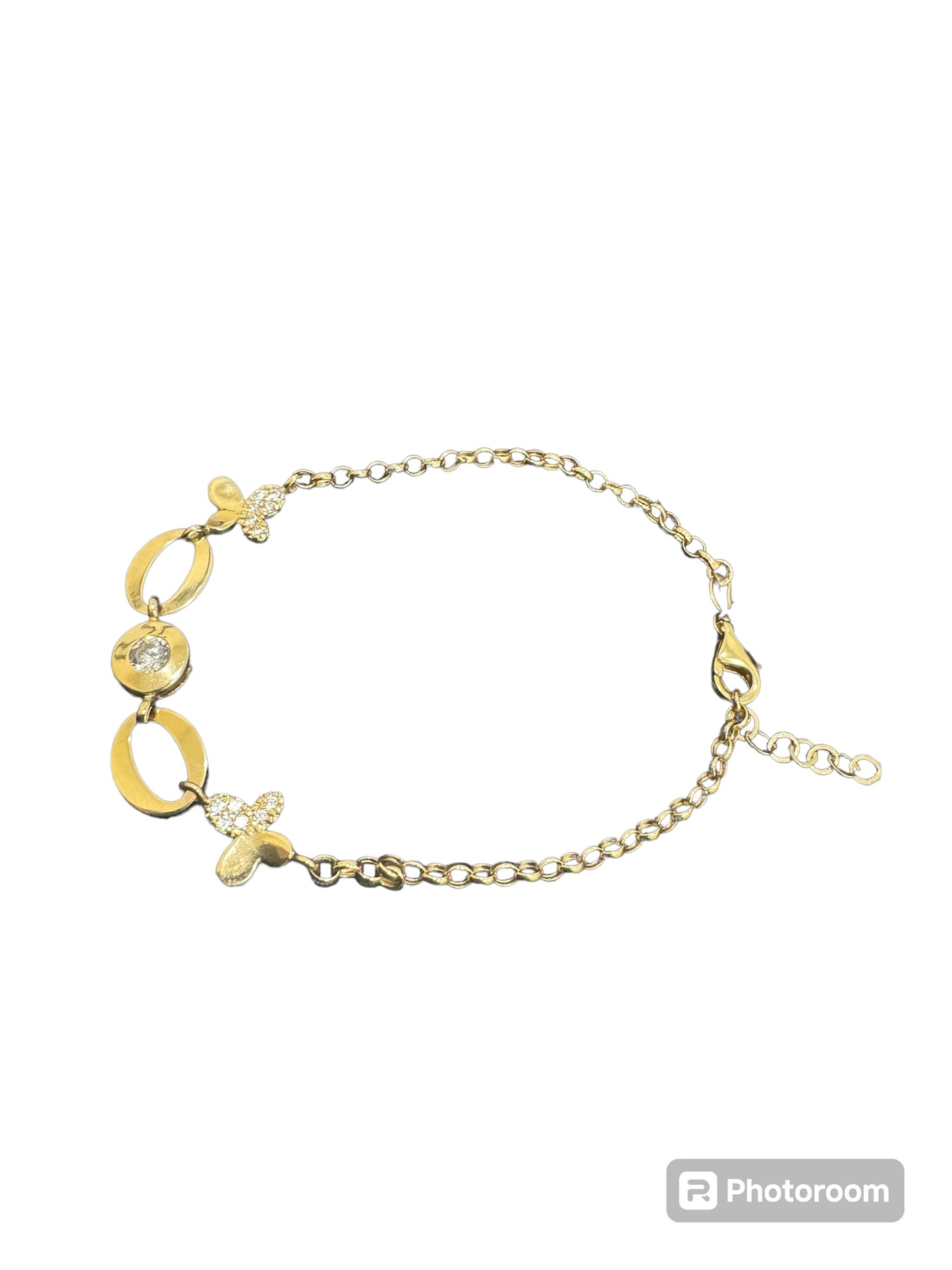 Butterfly Zirconia & 14k Gold Bracelet