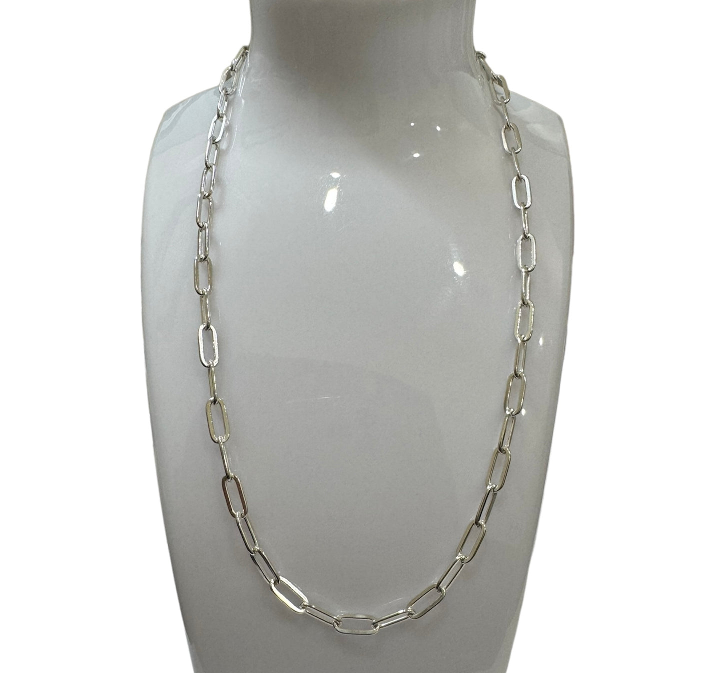 Paper Clip Sterling Silver Necklace